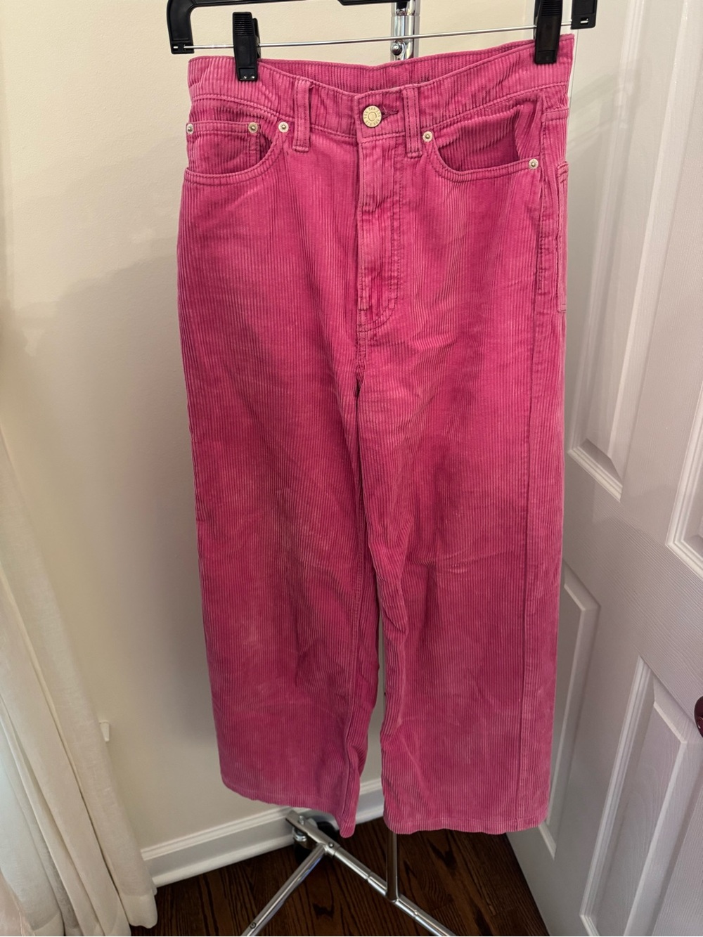 BDG Pink Corduroy Straight-Leg Jeans
